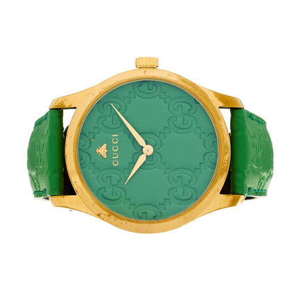 Gucci Stainless Steel Calfskin 38mm G-Timeless Quartz Watch Green 2 of 4