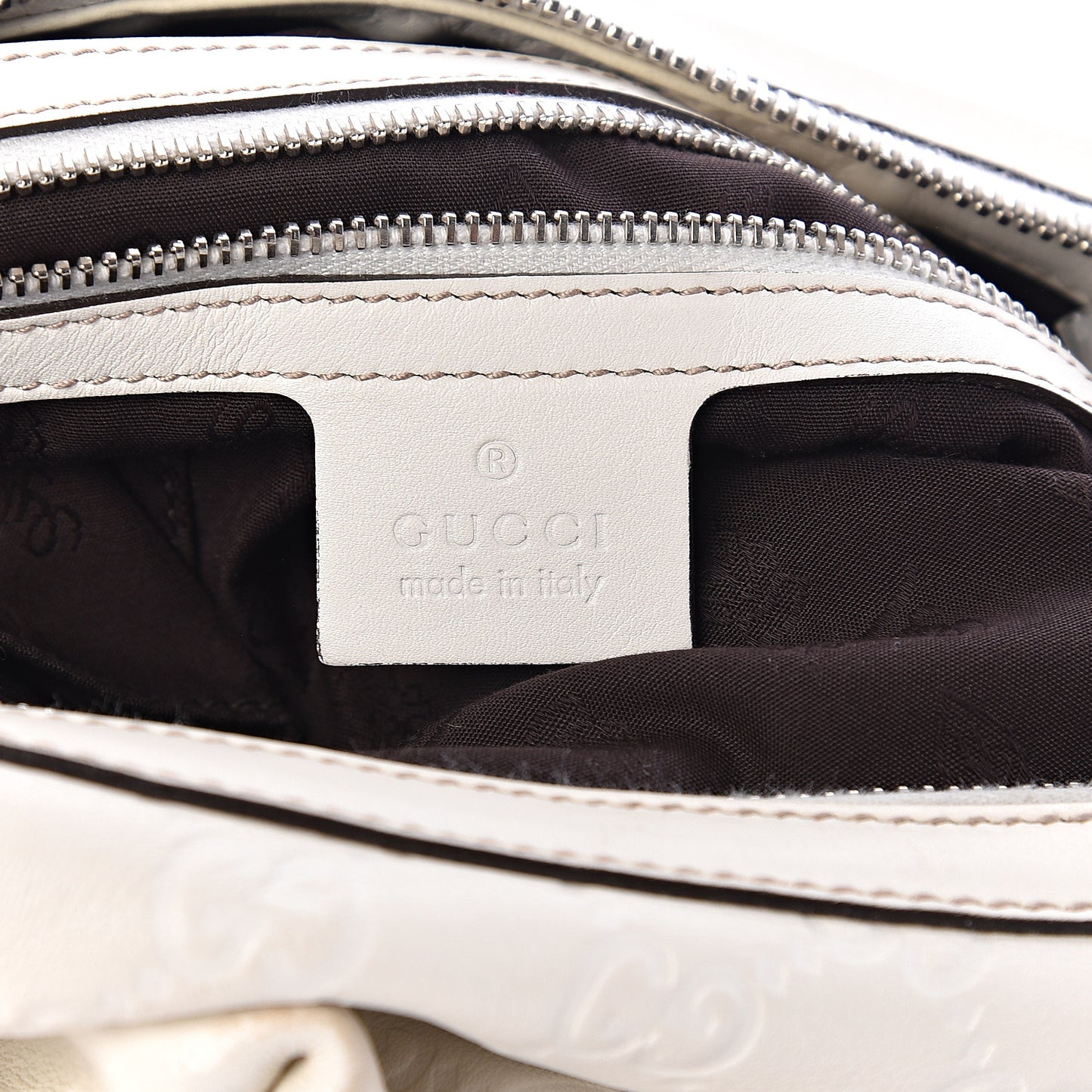 Guccissima Medium Icon Bit Hobo White