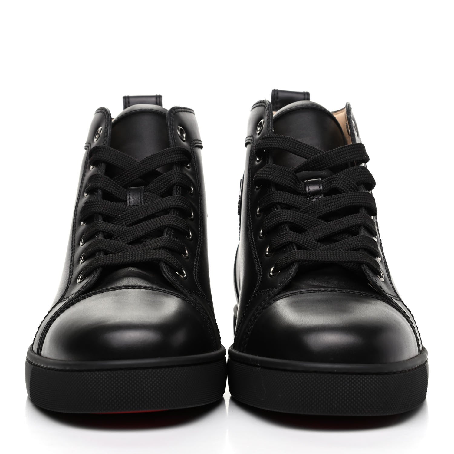 Christian Louboutin Calfskin Mens Louis High Top Sneakers 42 Black 2 of 9