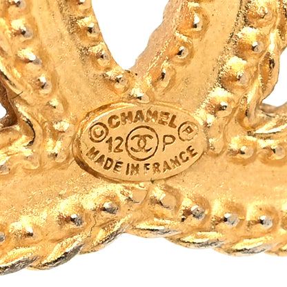 Chanel CC Drop Earrings Matte Gold 4 of 4