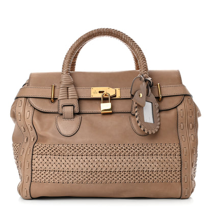 Gucci Calfskin Handmade Large Top Handle Bag Taupe 1 of 5