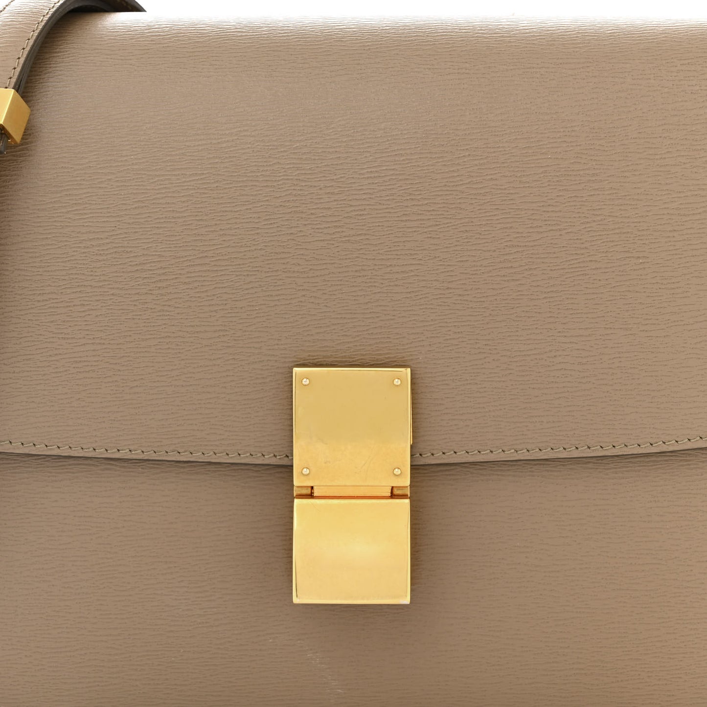 Liege Calfskin Medium Classic Box Flap Bag Taupe