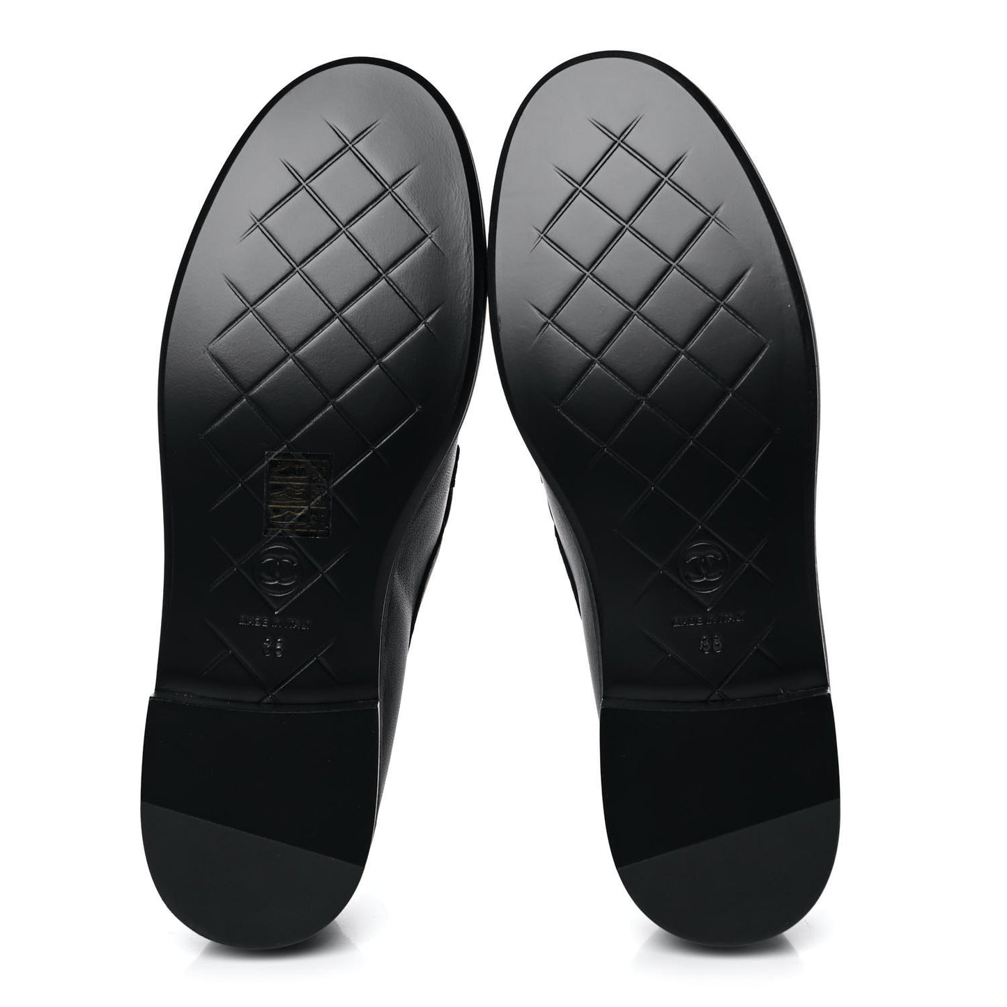 Lambskin Quilted CC Turnlock Loafers 38 Black