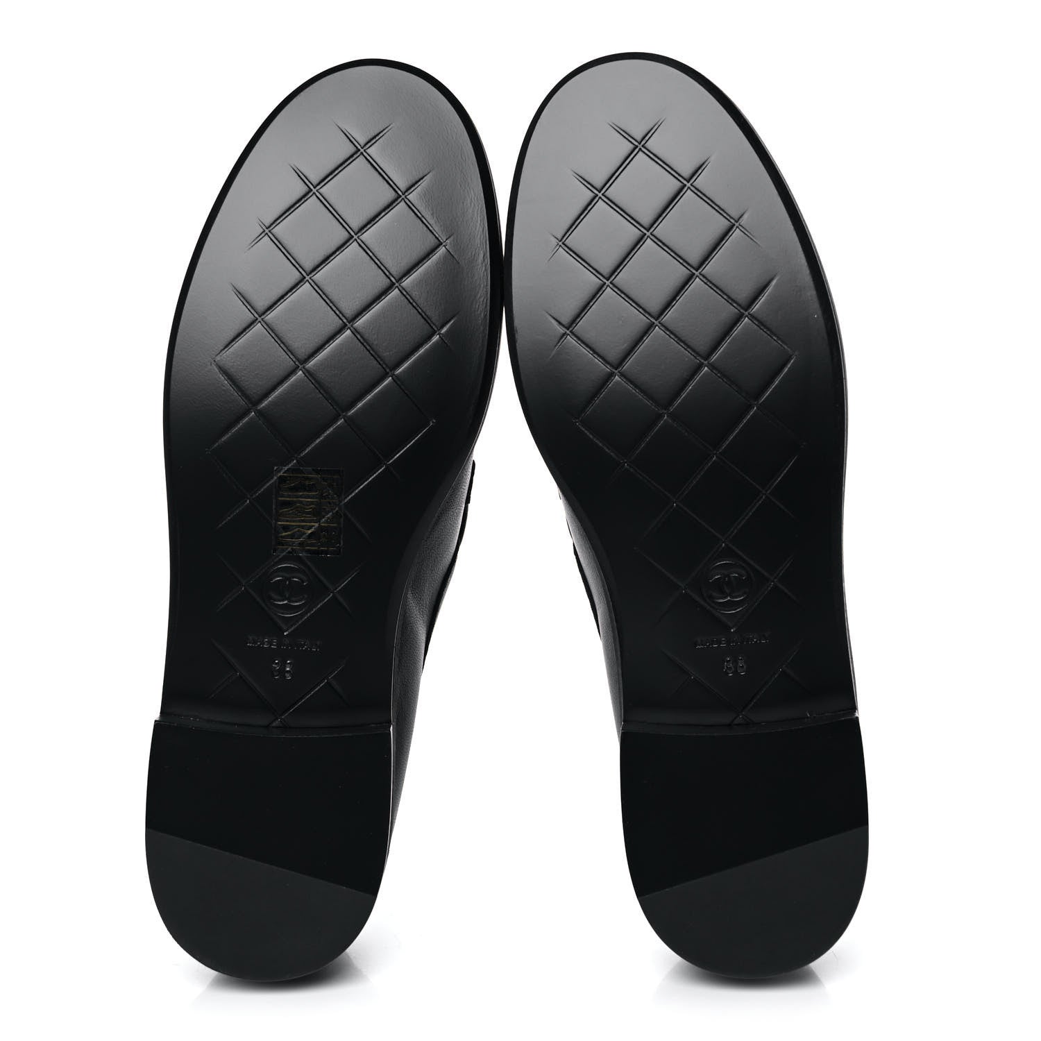 Chanel Lambskin Quilted CC Turnlock Loafers 38 Black 5 of 9