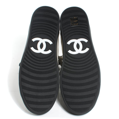 Chanel Calfskin Zipped Sneakers Beige Clair Noir 38.5 5 of 7