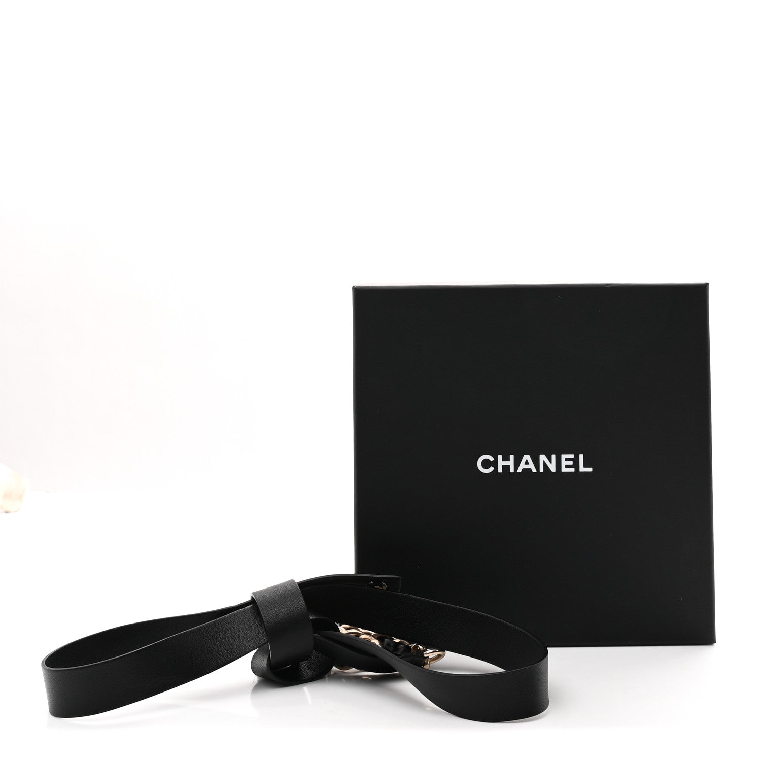 Chanel Lambskin Chain CC Bow Belt L Black 4 of 4