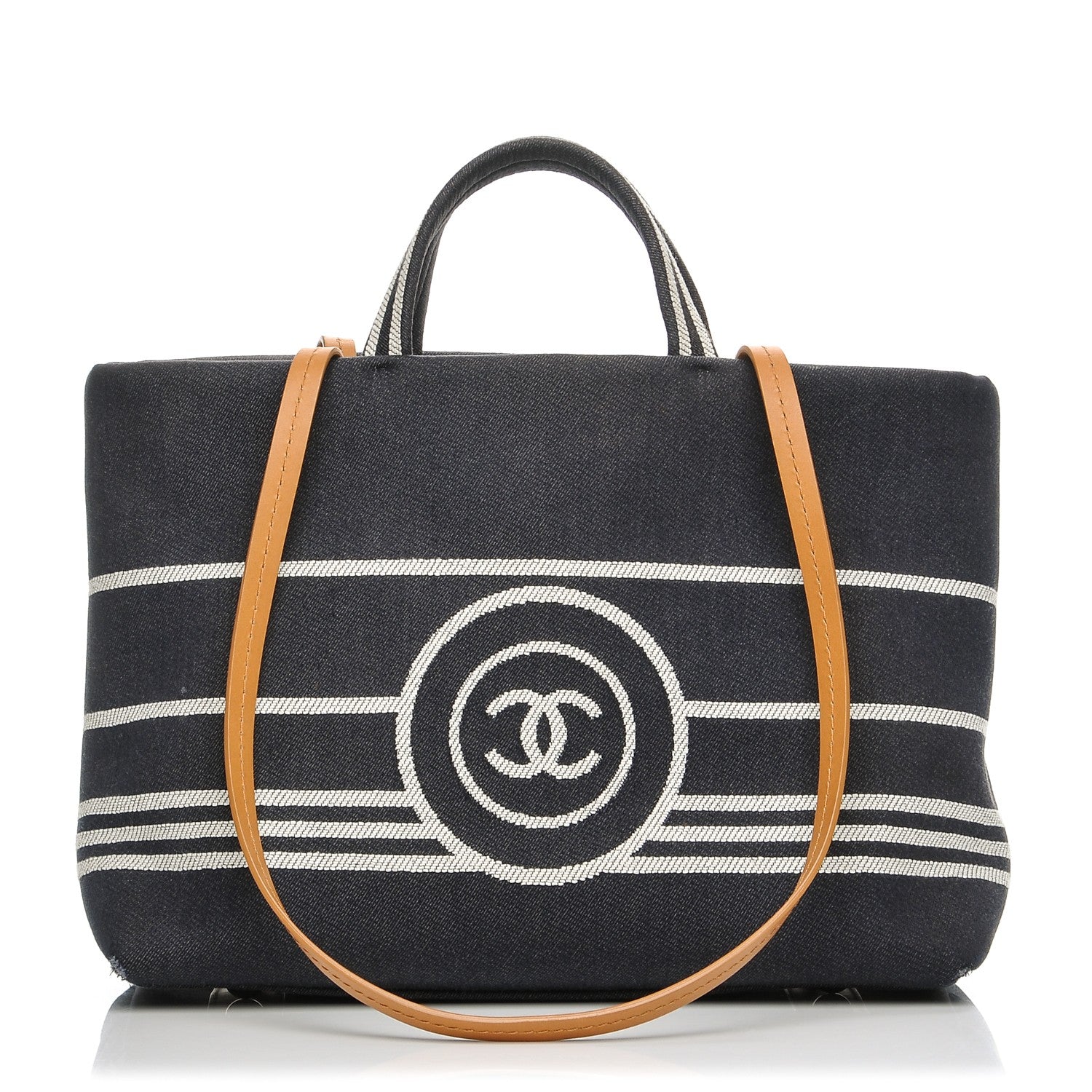Chanel Denim Large Shopping Tote Black 1 of 9