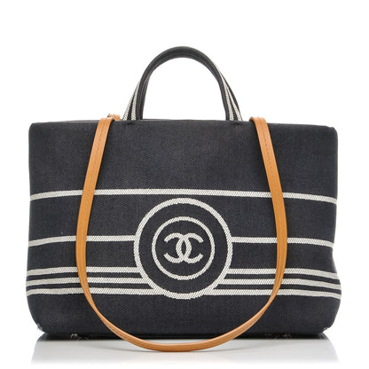 Chanel Denim Large Shopping Tote Black 1 of 9