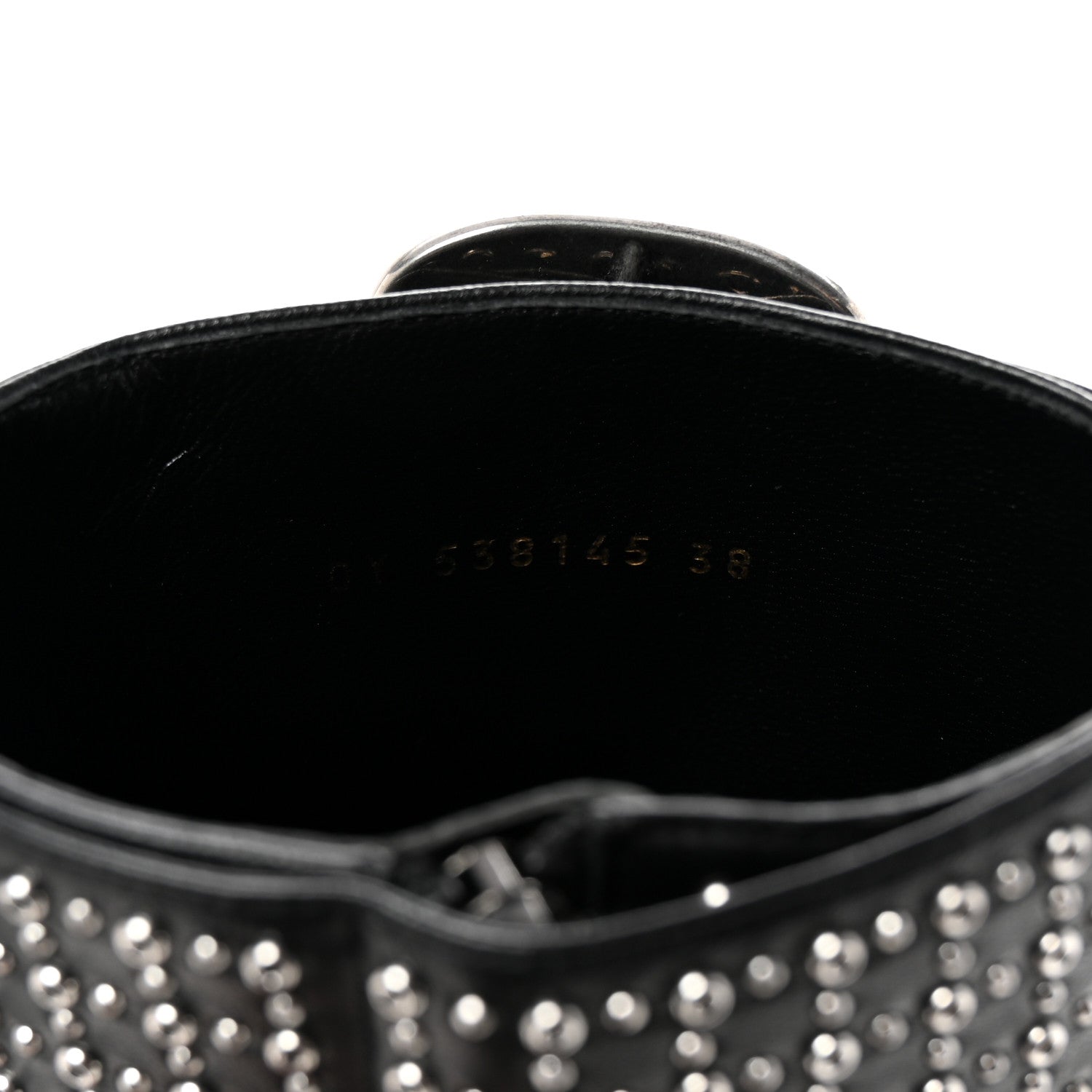 Saint Laurent Nappa Studded Joplin Buckle Booties 38 Black 9 of 10