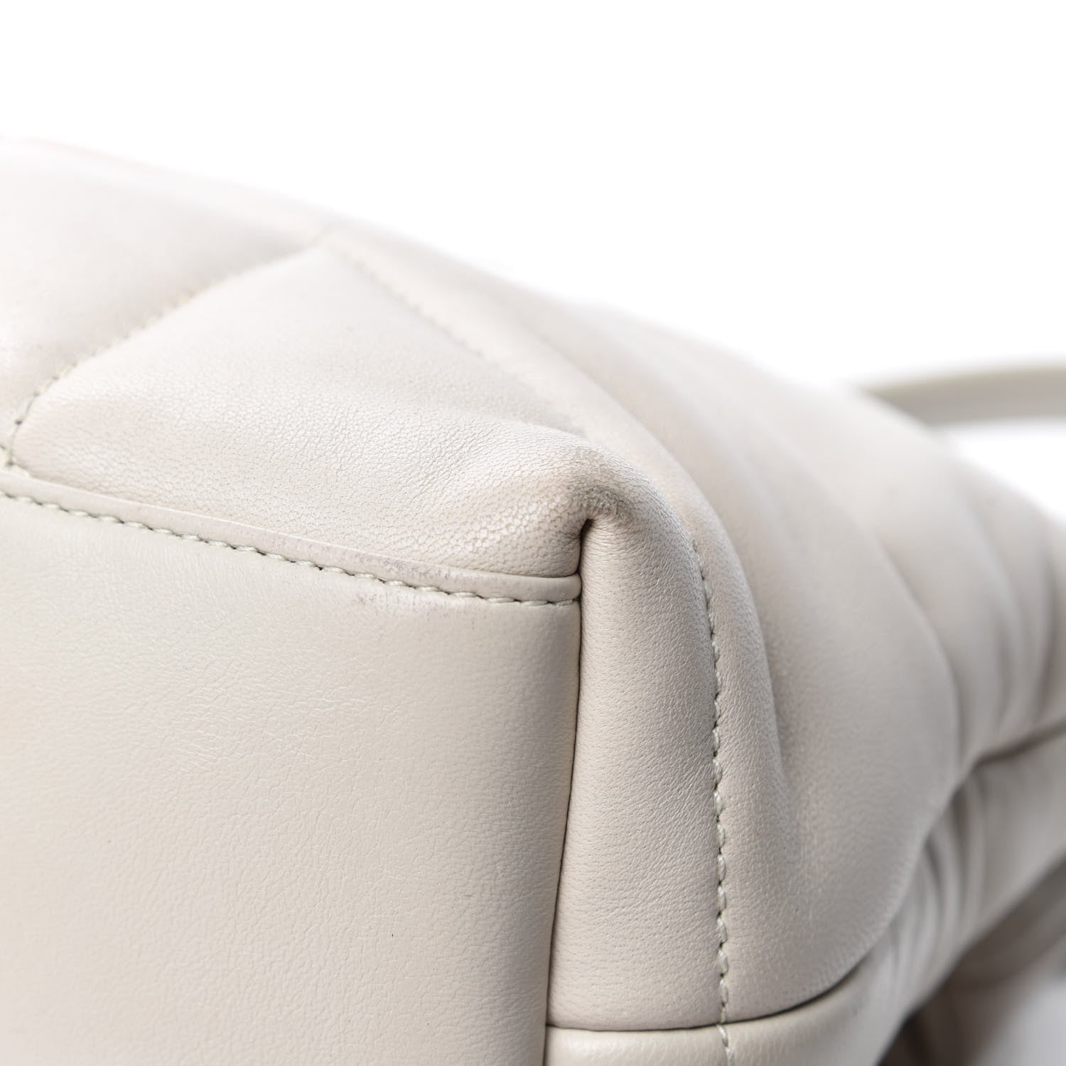 Saint Laurent Lambskin Quilted Small Loulou Puffer Monogram Chain Satchel Blanc Vintage 11 of 16