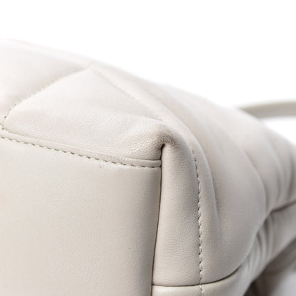 Saint Laurent Lambskin Quilted Small Loulou Puffer Monogram Chain Satchel Blanc Vintage 11 of 16