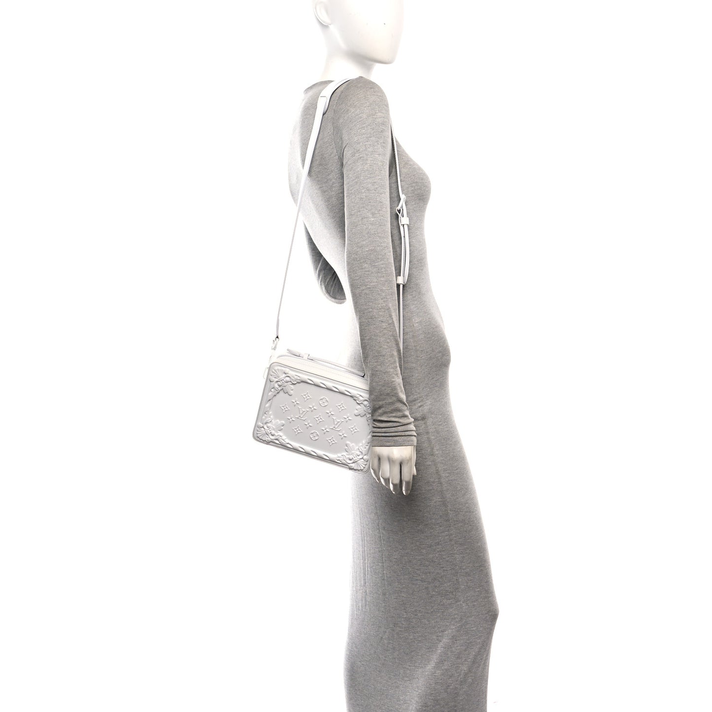 Calfskin LV Ornament Soft Trunk Optic White