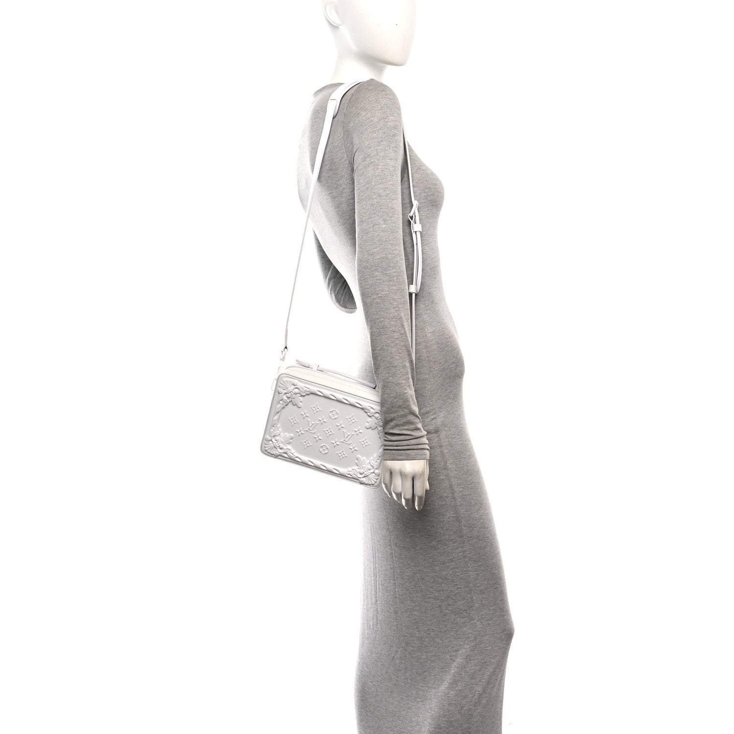 Louis Vuitton Calfskin LV Ornament Soft Trunk Optic White 2 of 10