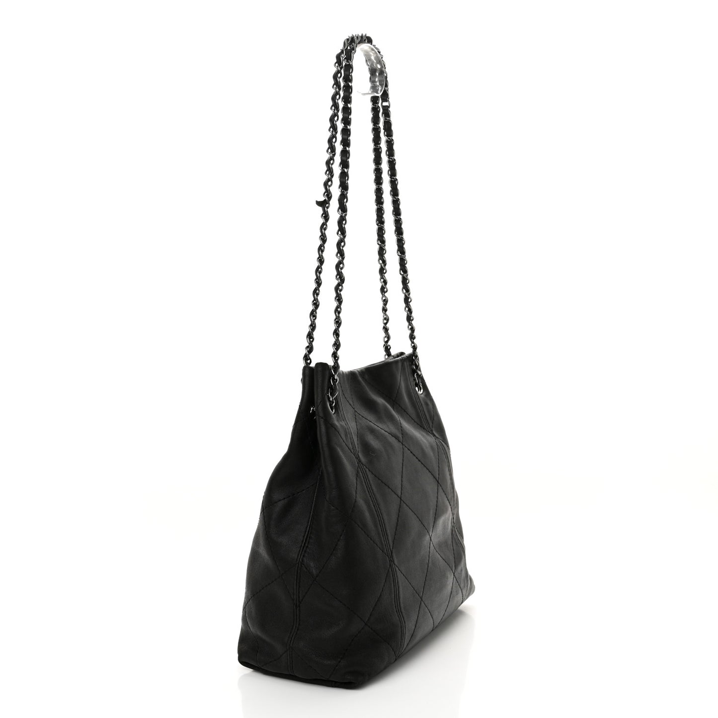 Lambskin Quilted Small Soft Touch Shoulder Bag Black