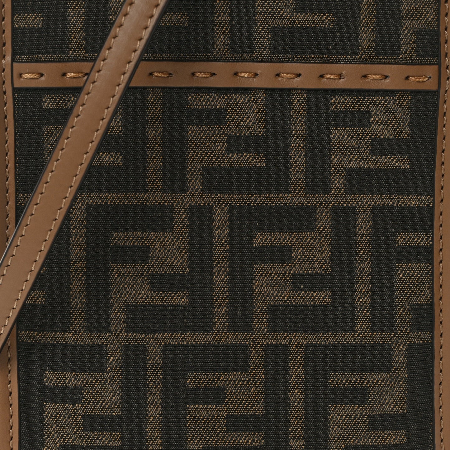 Fabric Jacquard Vitello King Plexiglass FF 1974 Mini Fendi Sunshine Shopper Tote Tobacco Moro Sand