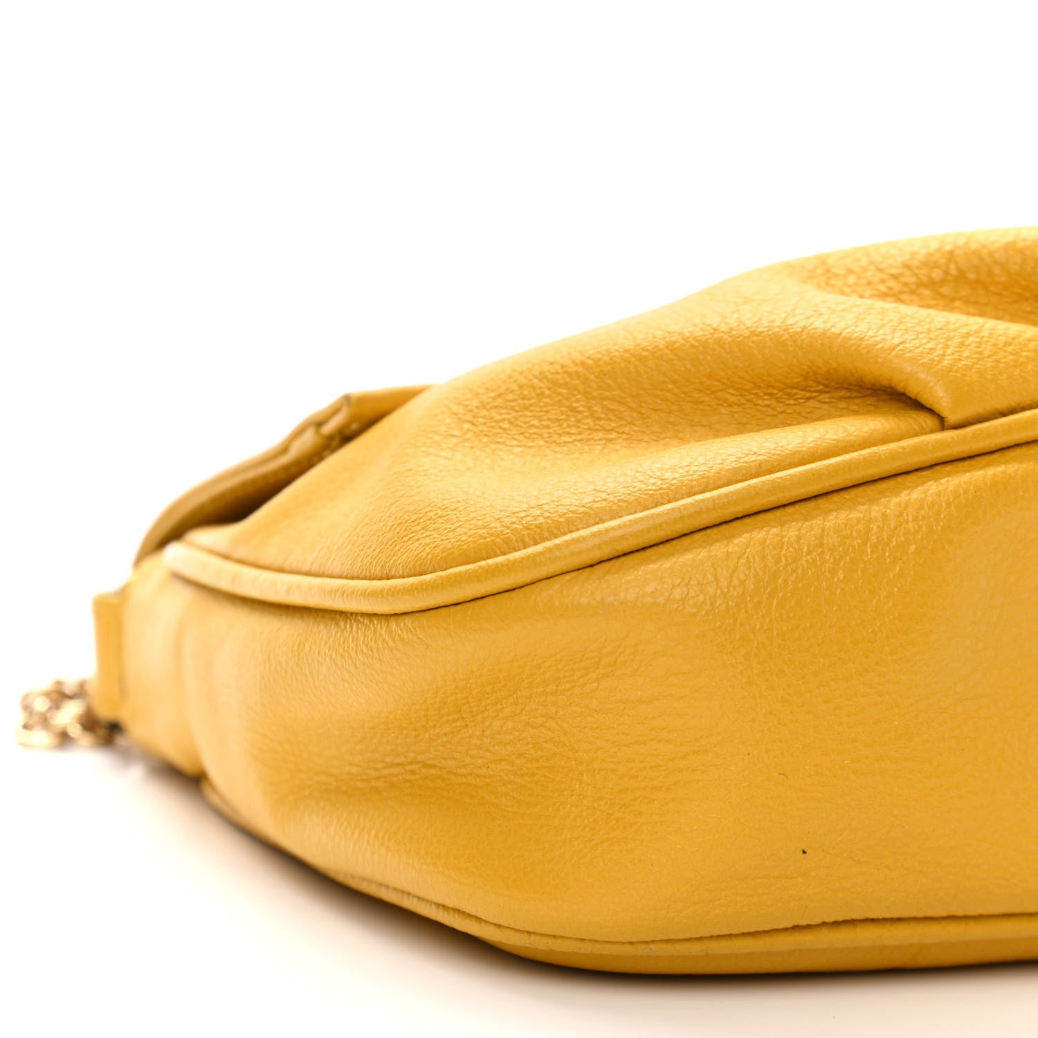 Fendi Vitello Flamingo Fendista Pouchette Crossbody Bag Yellow 9 of 10