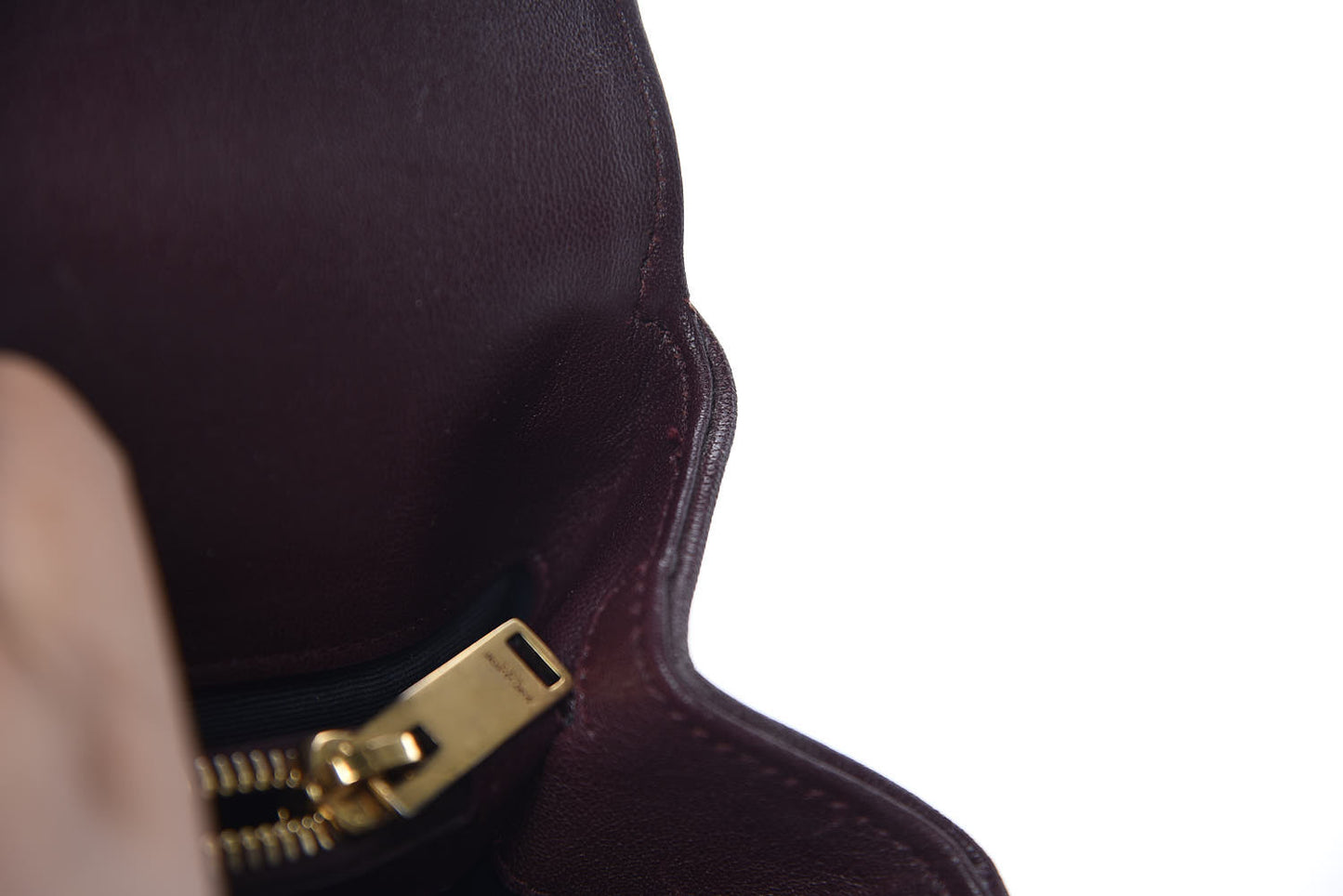 Sheepskin Matelasse Chevron Monogram Medium College Bag Amaranto