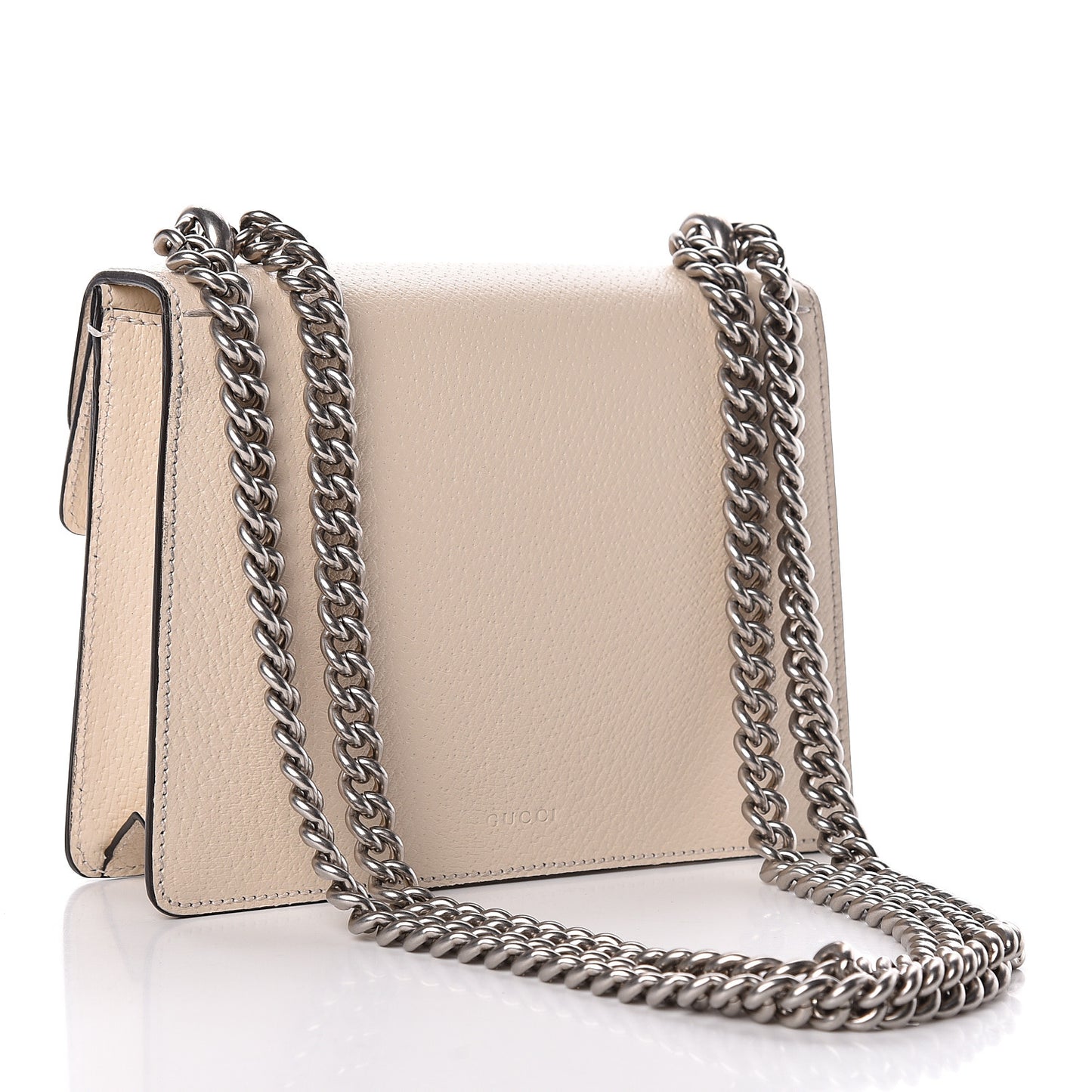 Textured Calfskin Crystal Mini Dionysus Shoulder Bag Mystic White