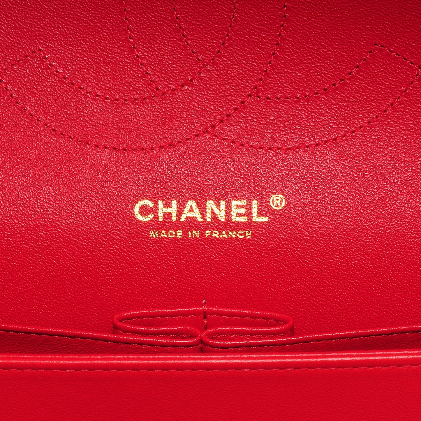Lambskin Quilted Jumbo Double Flap Red