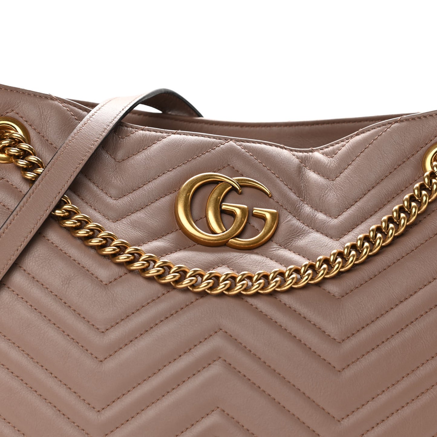 Calfskin Matelasse Medium GG Marmont Tote Porcelain Rose