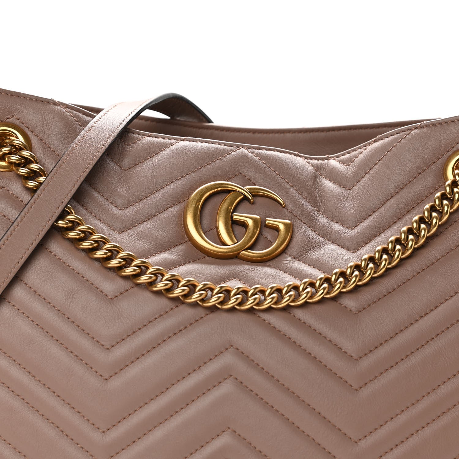 Gucci Calfskin Matelasse Medium GG Marmont Tote Porcelain Rose 8 of 10