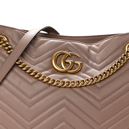 Gucci Calfskin Matelasse Medium GG Marmont Tote Porcelain Rose 8 of 10