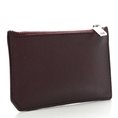 Saint Laurent Grained Calfskin 5 Fragments Zip Pouch Card Holder Burgundy 3 of 11