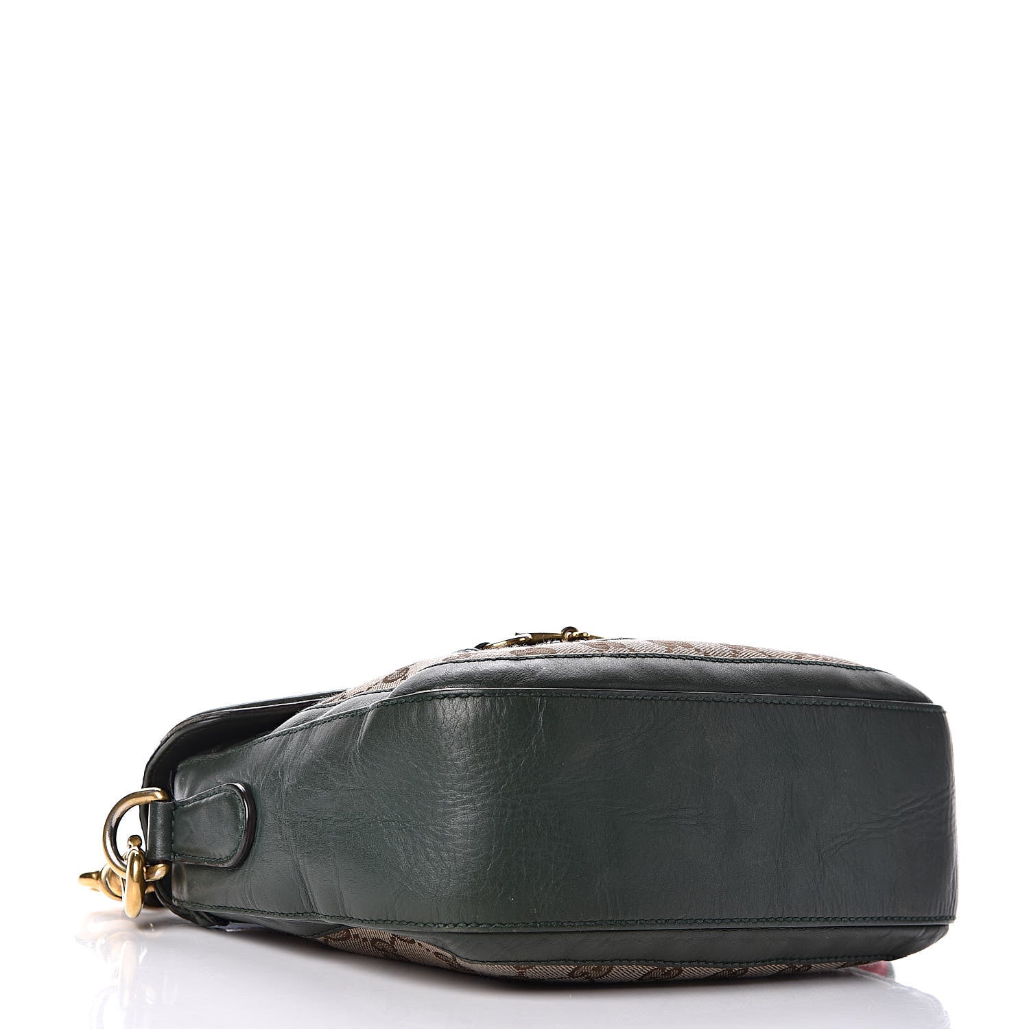 Gucci Monogram Calfskin Medium Lady Web Shoulder Bag Beige Green 4 of 18