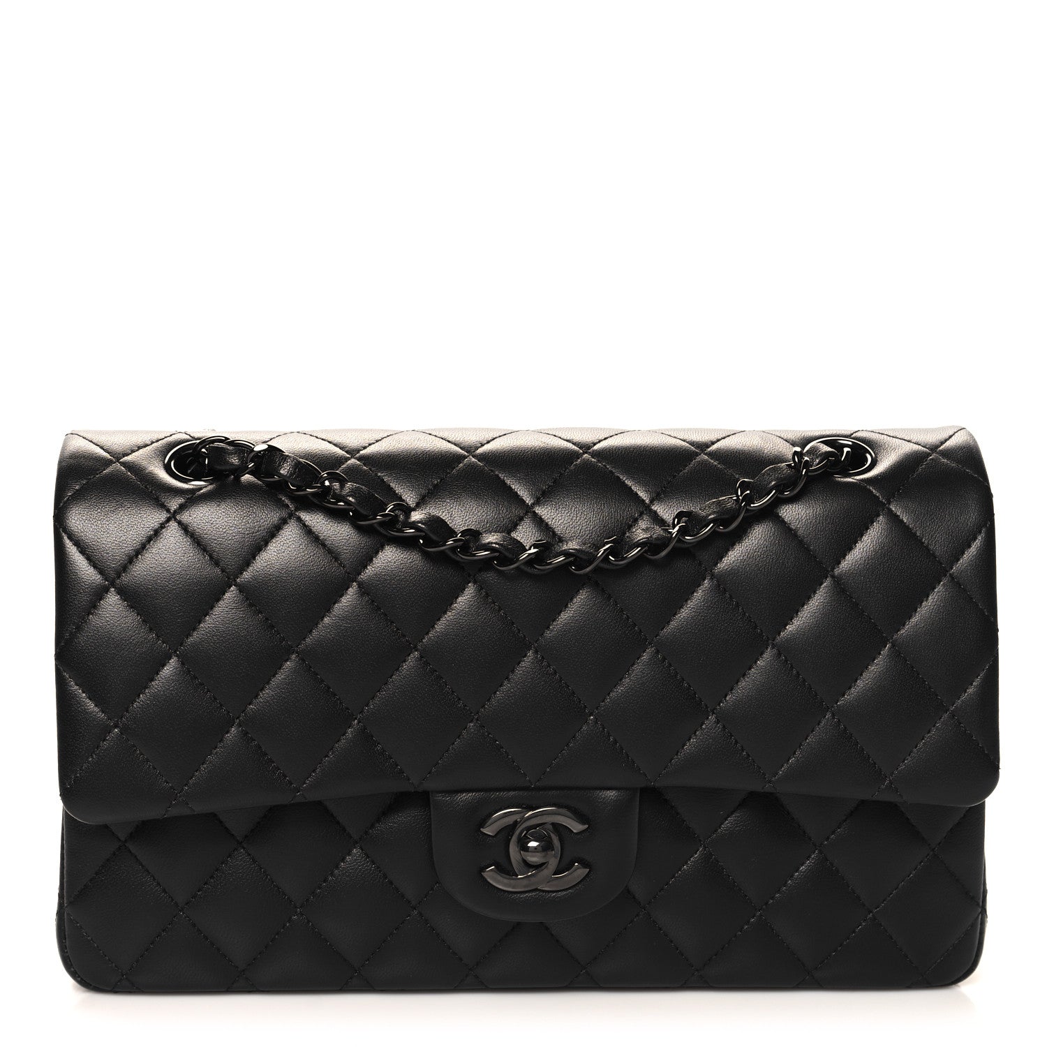 Chanel Lambskin Quilted Medium Double Flap So Black 1 of 10