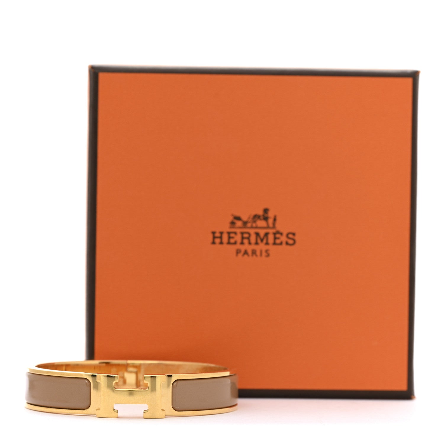 Hermes Enamel Narrow Clic Clac H Bracelet PM Chataigne 5 of 5