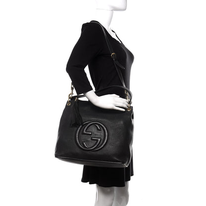 Gucci Pebbled Calfskin Large Soho Hobo Black 2 of 17