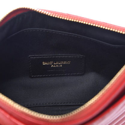 Saint Laurent Grain De Poudre Chevron Monogram Bill Pouch Bandana Red 6 of 8