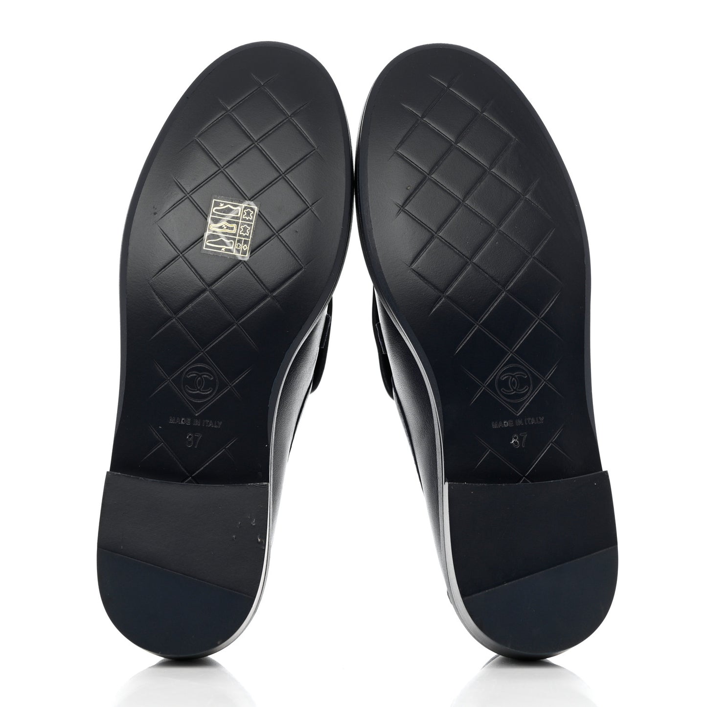 Lambskin Quilted CC Turnlock Loafers 37 Navy