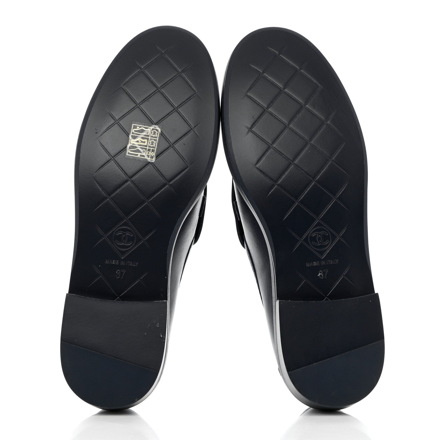 Chanel Lambskin Quilted CC Turnlock Loafers 37 Navy 5 of 10