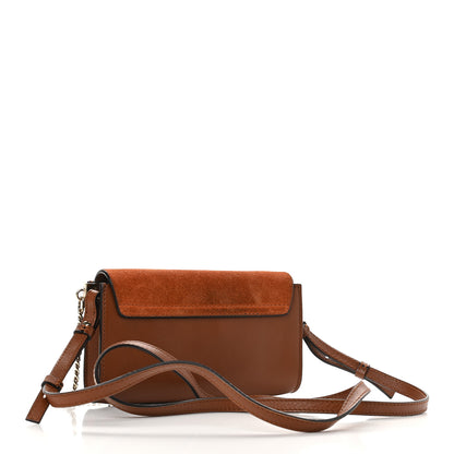 Chloe Suede Calfskin Mini Faye Shoulder Bag Tobacco 3 of 10