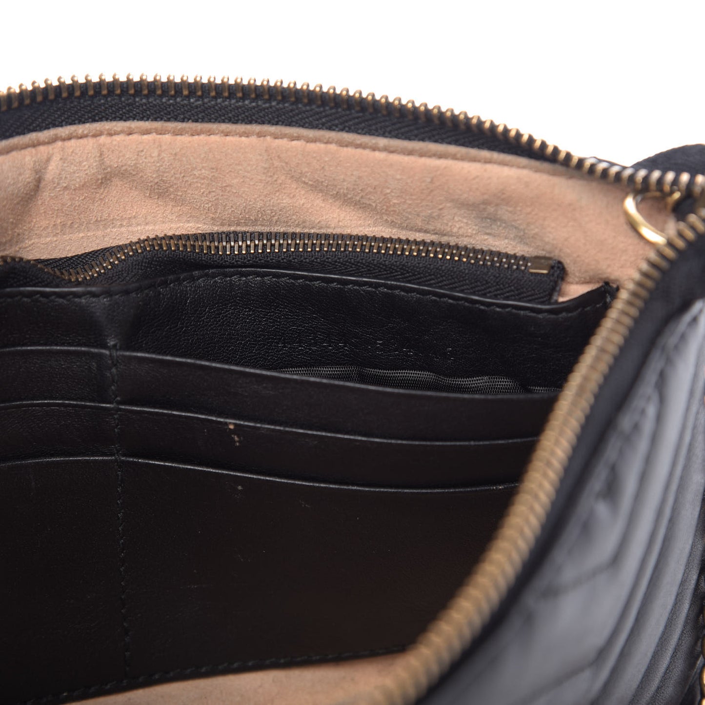 Calfskin Matelasse Mini GG Marmont Chain Bag Black