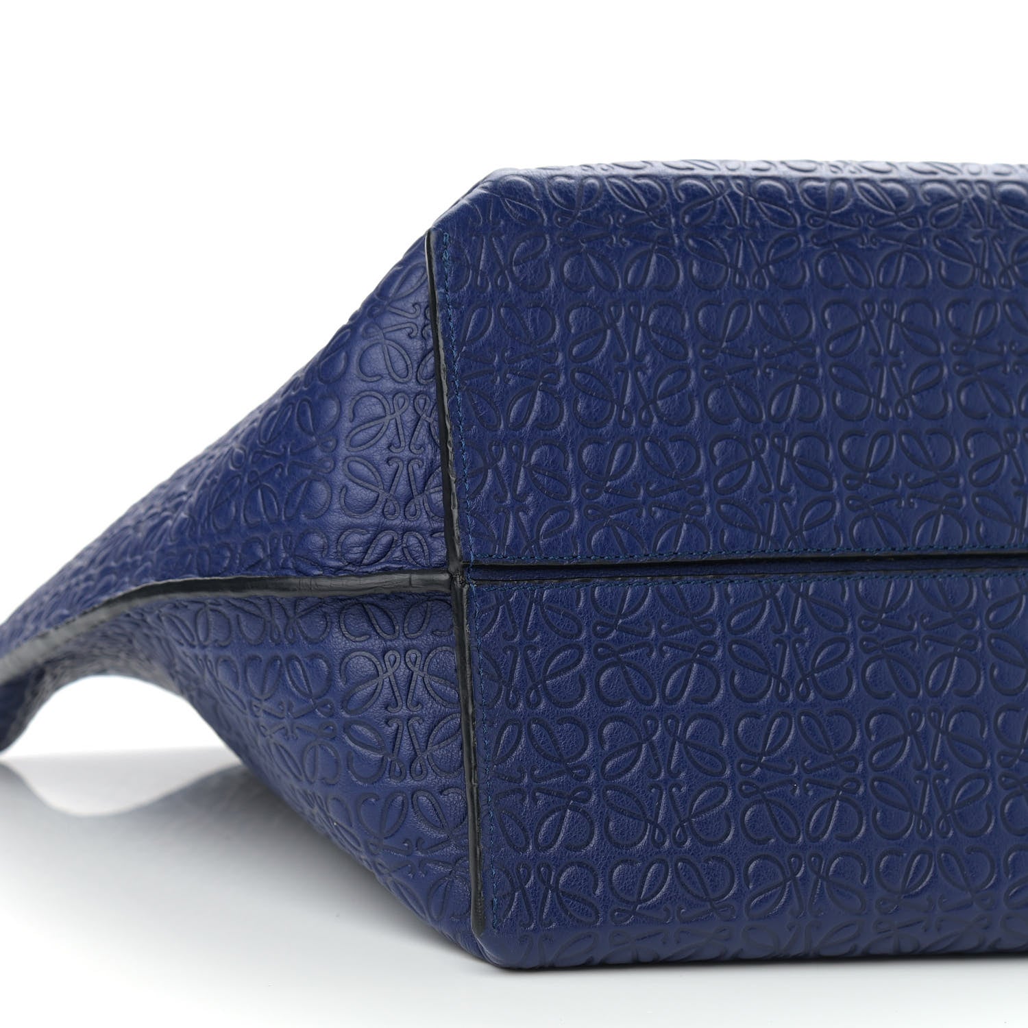 Loewe Calfskin Anagram Embossed Tote Blue 9 of 10