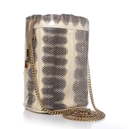 Gucci Snakeskin Mini Zumi Bucket Bag Grey 3 of 10