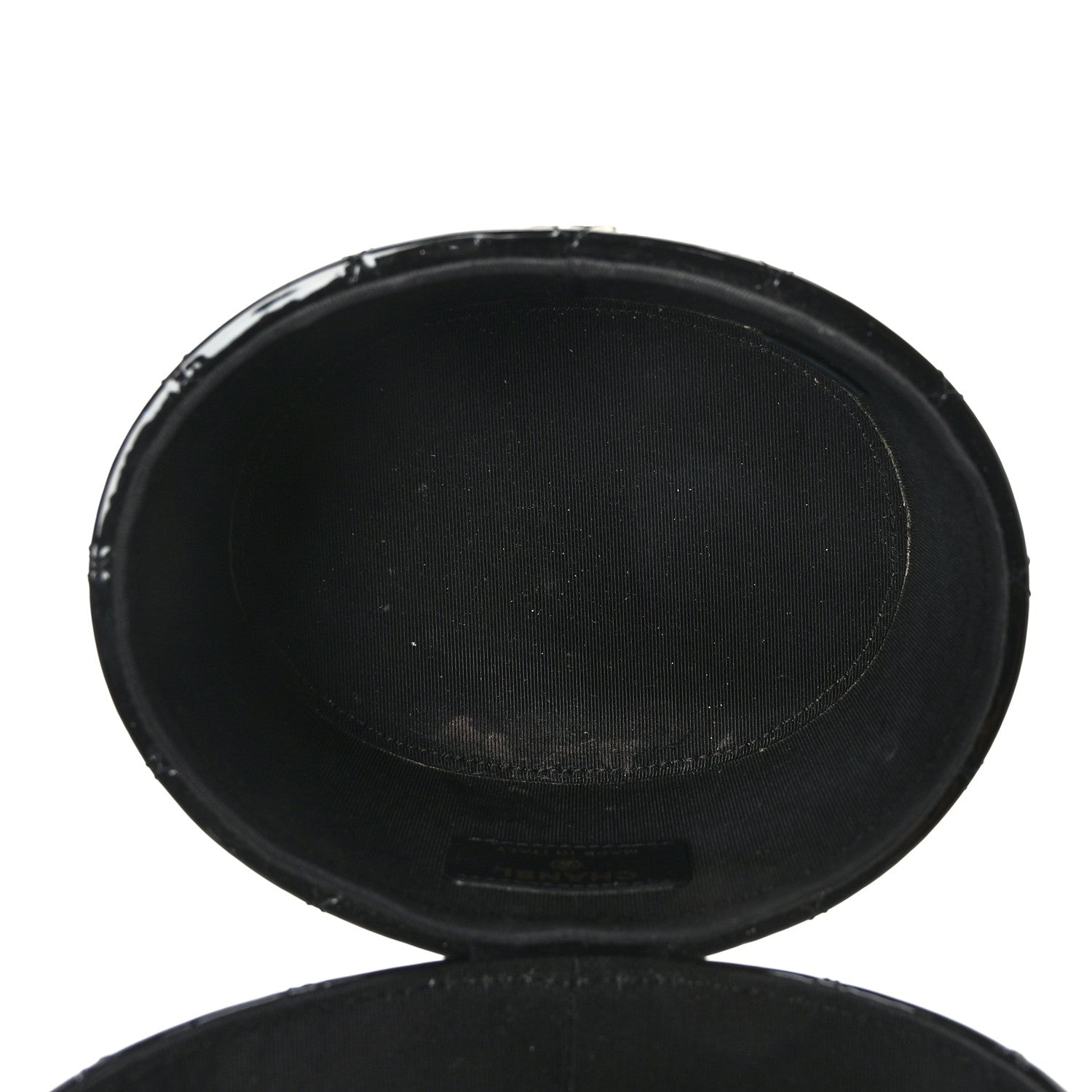 Chanel Patent Quilted Round Clutch With Chain Black 6 of 10