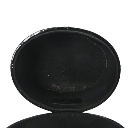 Chanel Patent Quilted Round Clutch With Chain Black 6 of 10