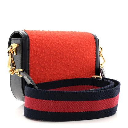 Gucci Casy Wool Azalea Calfskin Mini Horsebit 1955 Shoulder Bag Bitter Sweet Blue 3 of 11