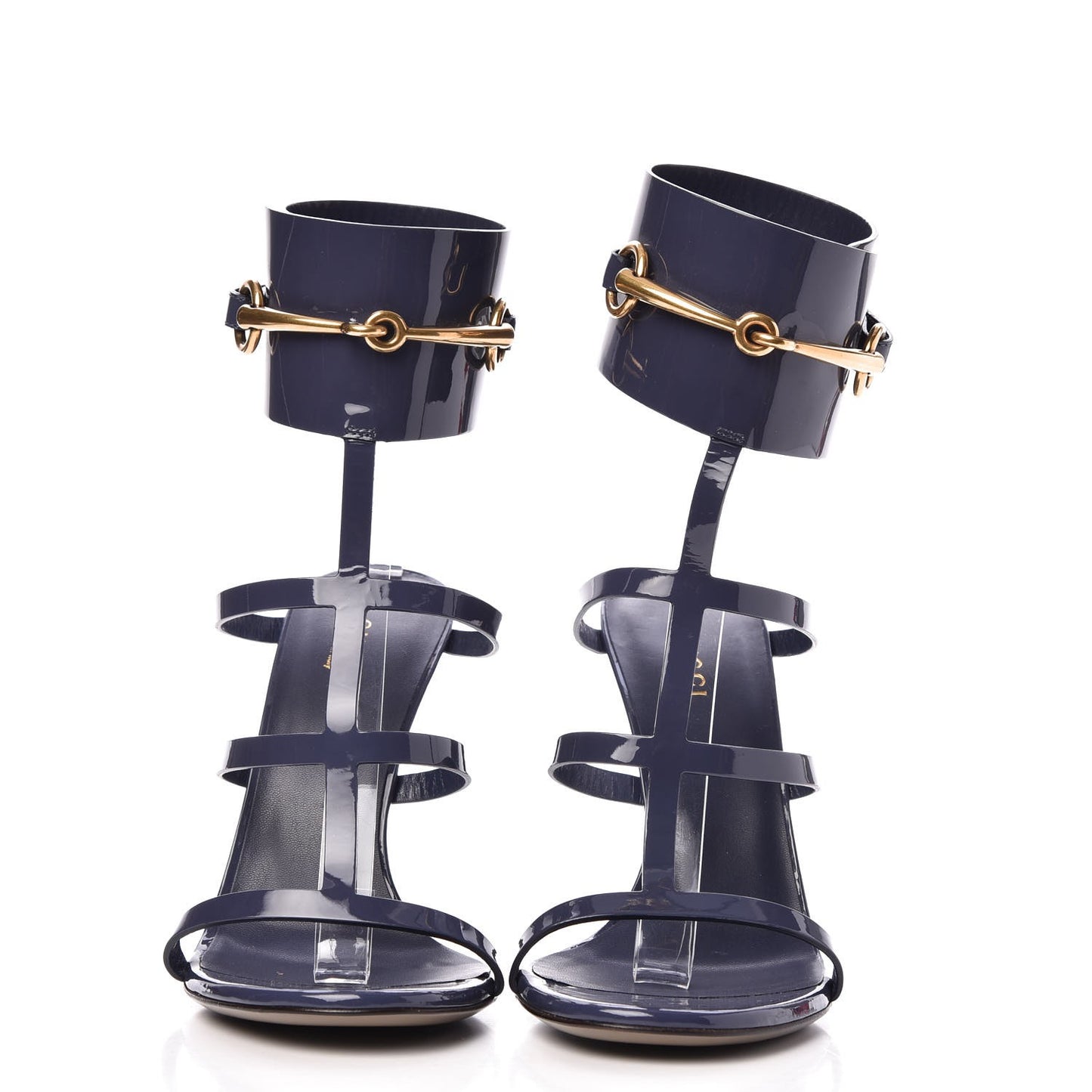 Vernice Crystal Ursula Ankle Wrap Caged Sandals 38 Uniform Blue