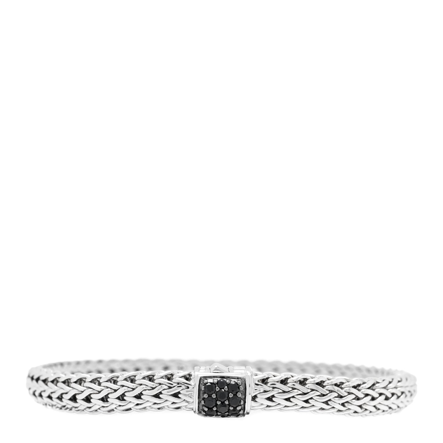 Sterling Silver Black Sapphire 6.5mm Classic Chain Bracelet
