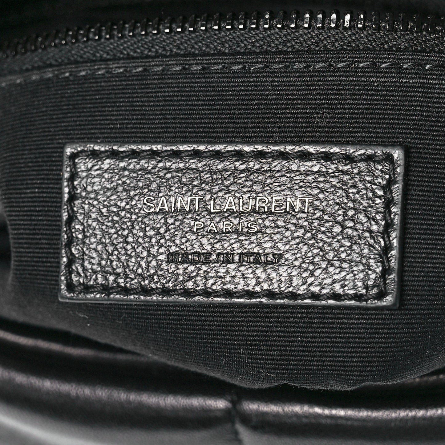 Lambskin Quilted Monogram Monochrome Medium Loulou Puffer Chain Satchel Black