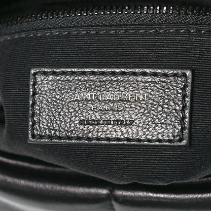 Saint Laurent Lambskin Quilted Monogram Monochrome Medium Loulou Puffer Chain Satchel Black 6 of 10