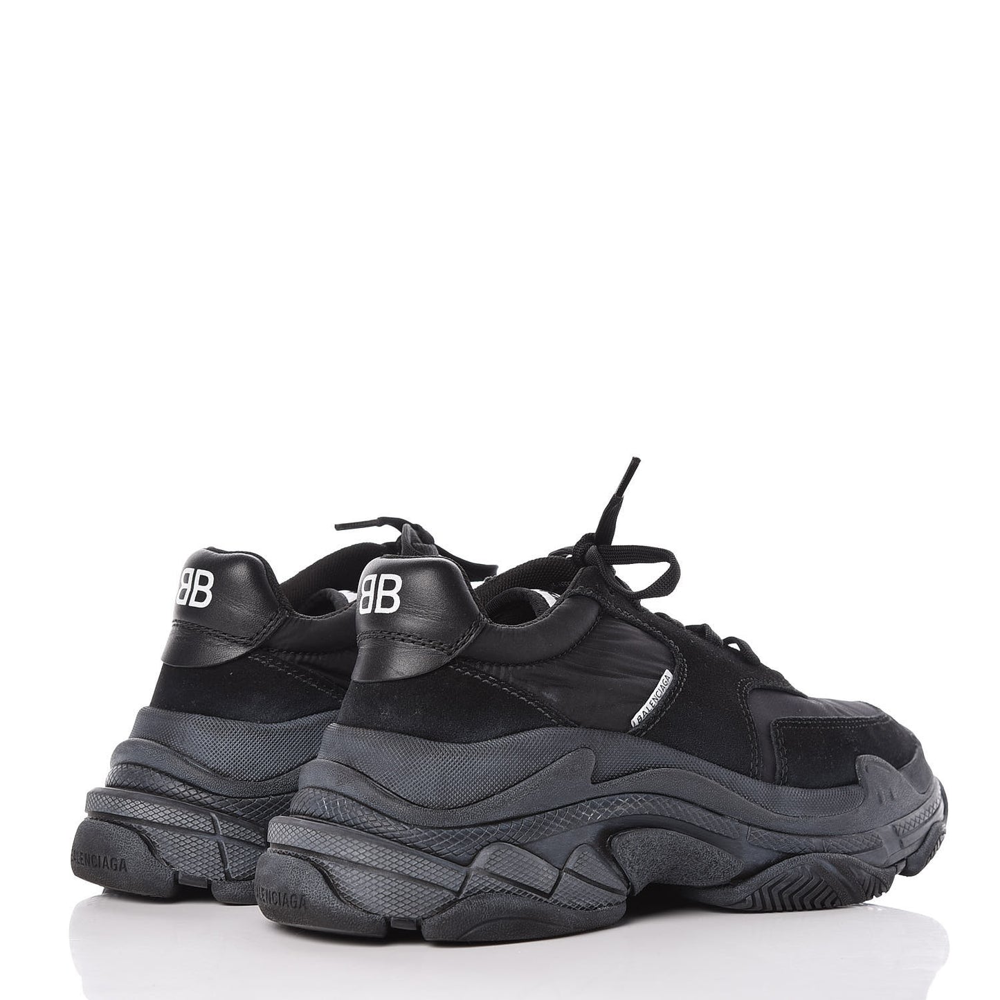 Nylon Suede Womens Triple S 2.0 Sneakers 39 Black