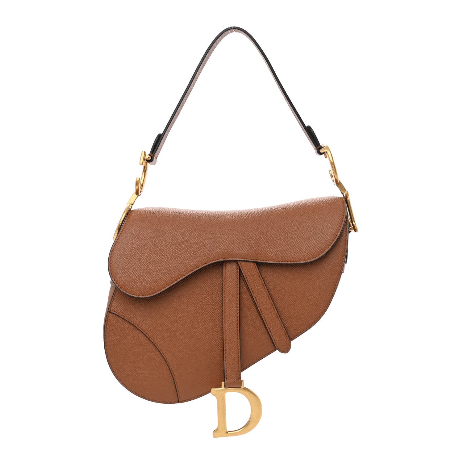 Christian Dior Grained Calfskin Saddle Bag Camello 1 of 11