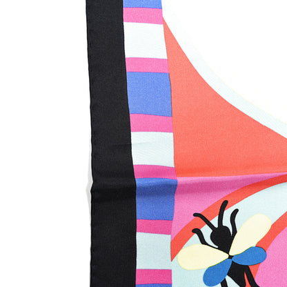 Gucci Silk Twill Guccissimo Square Scarf Fuxia Yellow 5 of 6