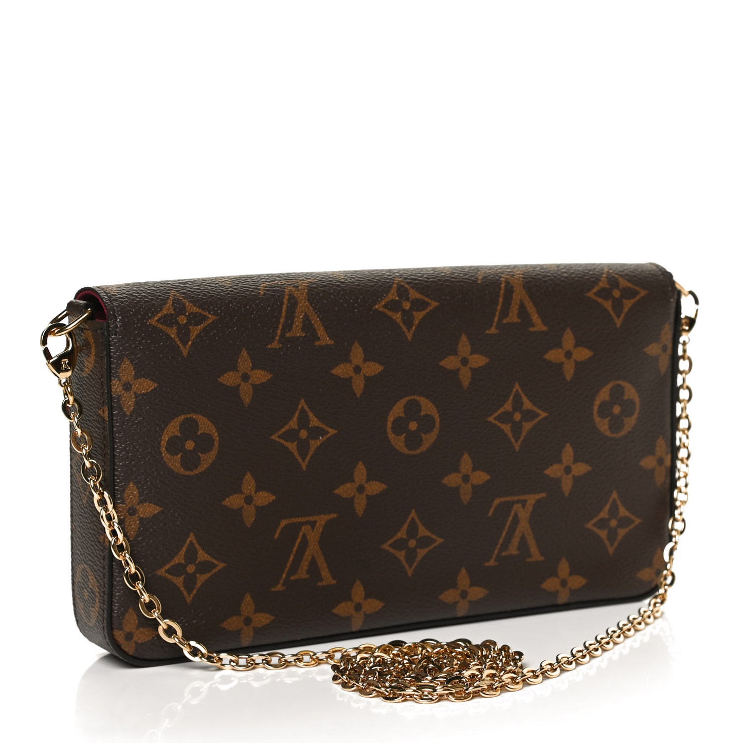 Monogram Pochette Felicie Chain Wallet Fuchsia
