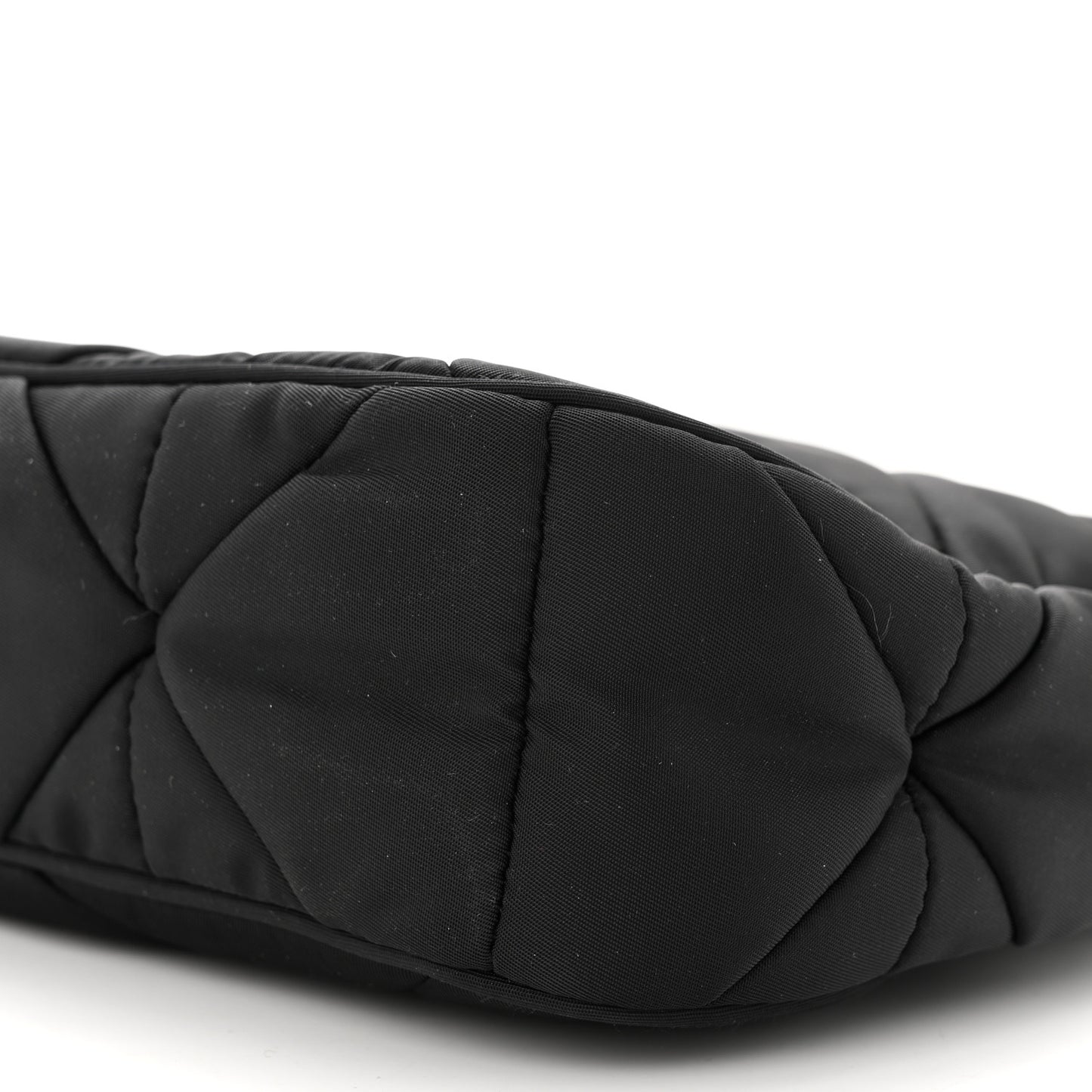 Re-Nylon Triangle Padded Patchwork Shoulder Bag Black